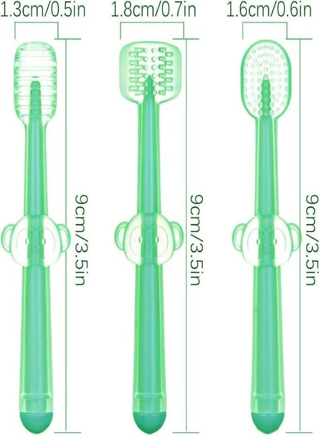 VALUEVIBES Soft Oral Cleaning Brush, 3 In1 Silicone Toothbrush Set, Baby Toothbrush and Baby Tongue Cleaner for Toddler Oral Care, Oral Care Set for Kids With Travel Case, Bpa Free Soft Silicone brush for 6 Month To 24 Months (BLUE, M) - Image 4